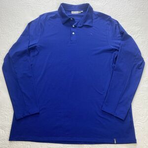 KJUS Shirt Men 54 XL Blue Long Sleeve Performance Golf Polo‎ UPF50+ Black Stripe